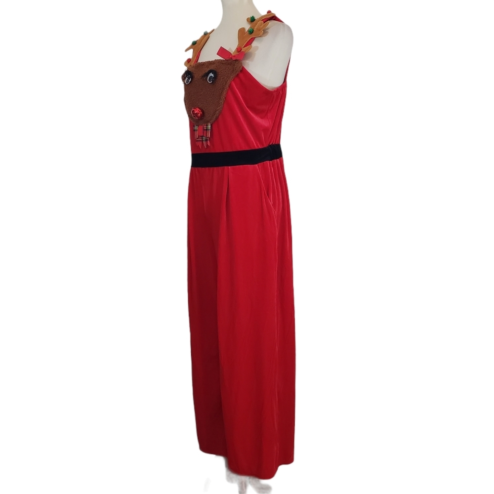 Eyeshadow Red Christmas Reindeer Velour Sz L - Picture 4 of 9